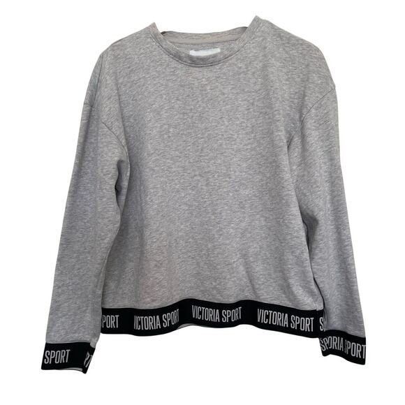 Victoria’s Secret Sport Sweatshirt Gray Logo Long Sleeve Y2K Sporty Size Medium - Picture 1 of 5
